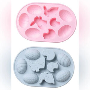 2pcs Silicone Mold Soap Molds Bunny Rabbit Decor food grade